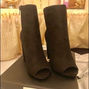 Fashion Nova Black open toed boots